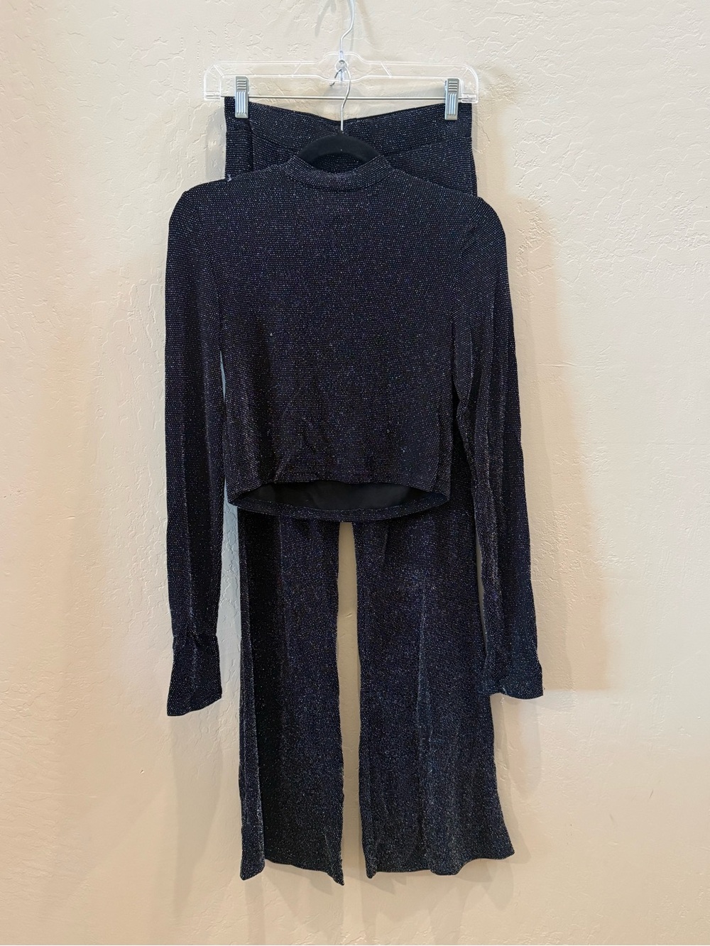 Fiestar Black with Silver Sparkle Top & Pants Set #P162